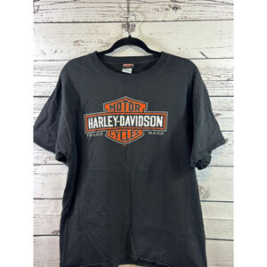 Men's Harley-Davidson Black Orange Short Sleeve Tee L